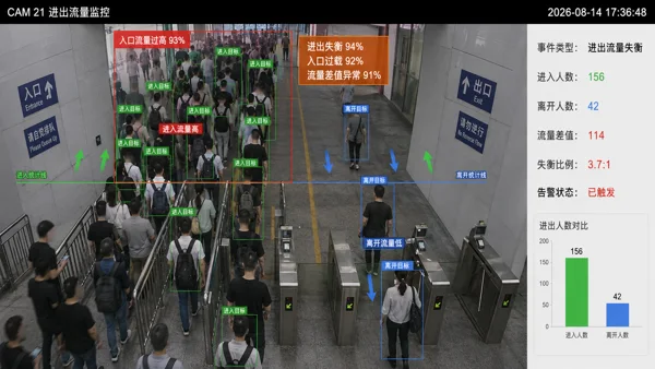 进出流量失衡 · 场景效果示意