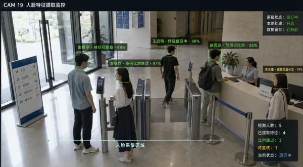 人脸特征提取 · 场景效果示意