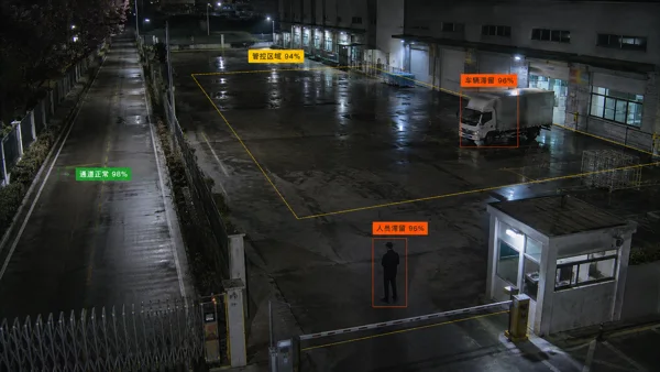 非工作时段人员车辆滞留 · 场景效果示意