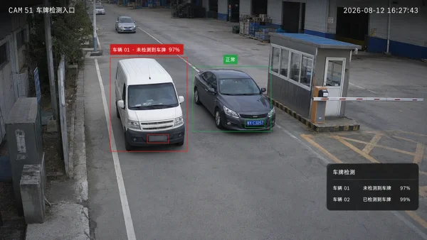 车牌检测 · 场景效果示意